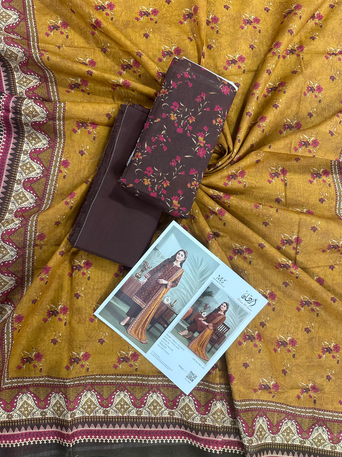 Izhaan MJ Brown D-03 3pcs Printed