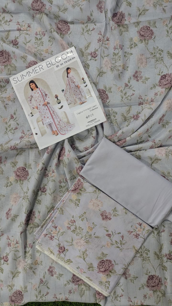 Summer Bloom Lawn 3PC Unstitched Collection Design # 5