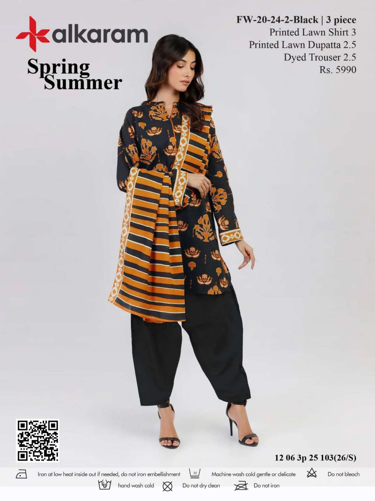 Alkaram Digital Printed Lawn 3 Piece 😉🧡