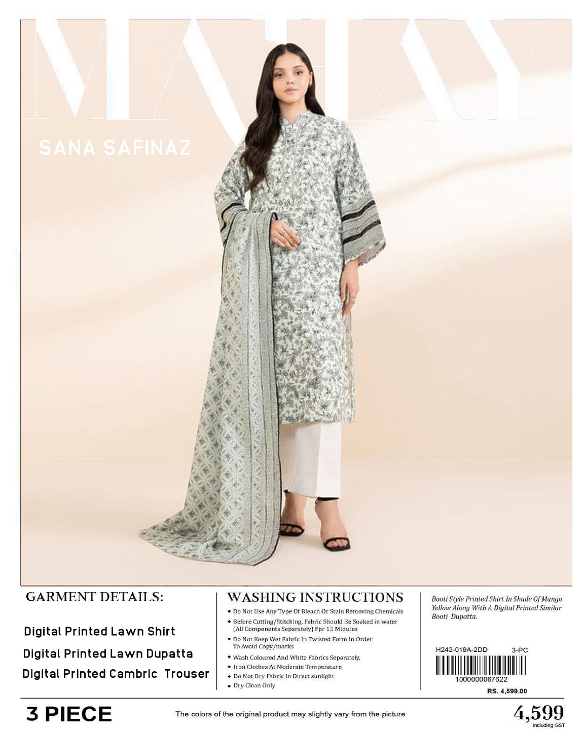 Sana Safinaz MAHAY Unstitched Lawn 3 Piece in Wholesale Price 🔥