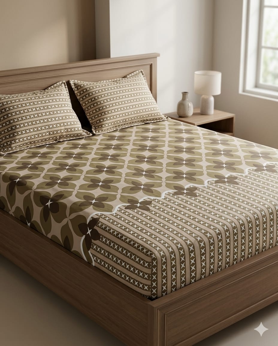 Salonika Full Printed King Size Bedsheets Collection
