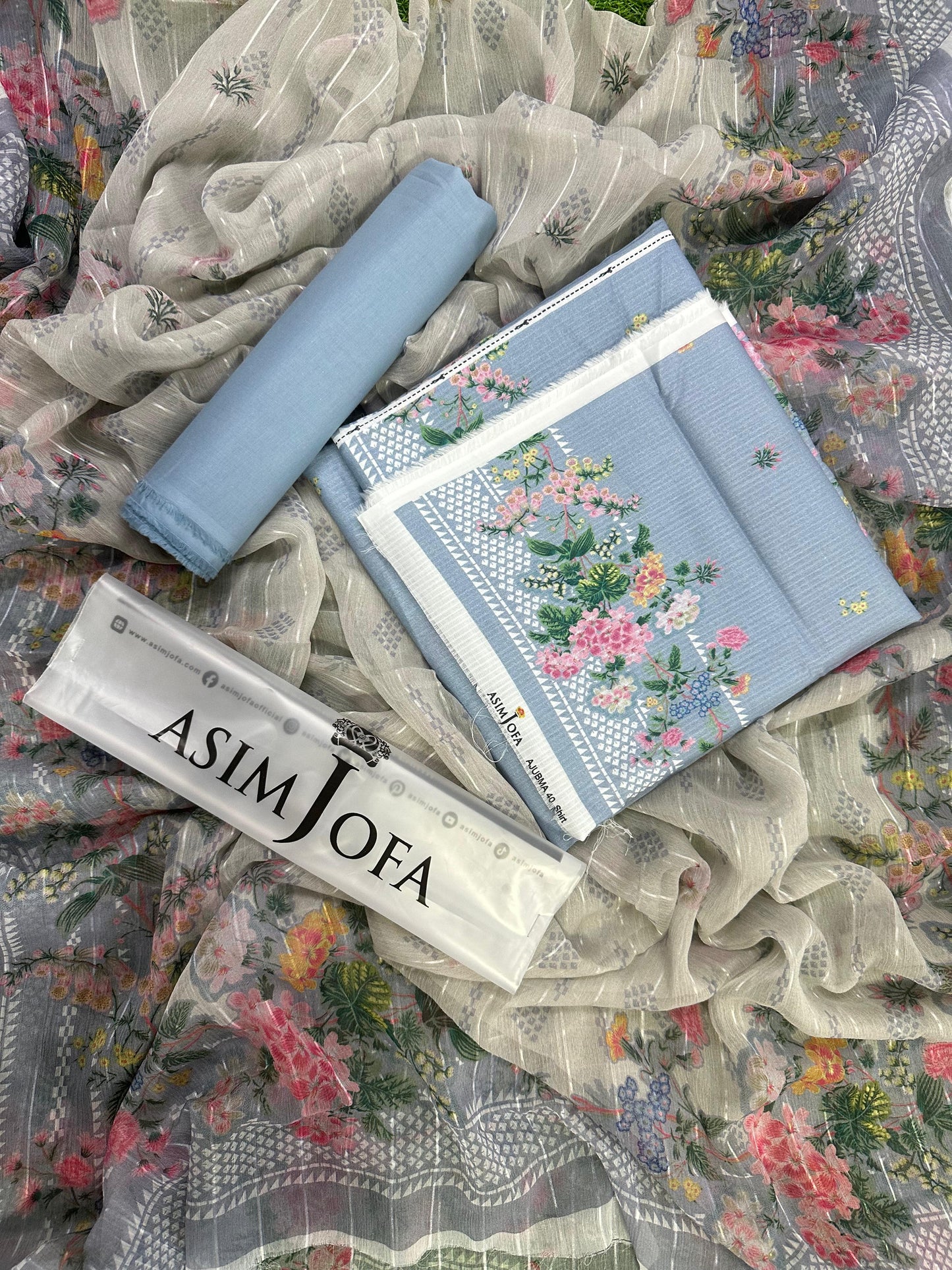 ASIM JOFA LIGHT BLUE PRINTED 3PCS