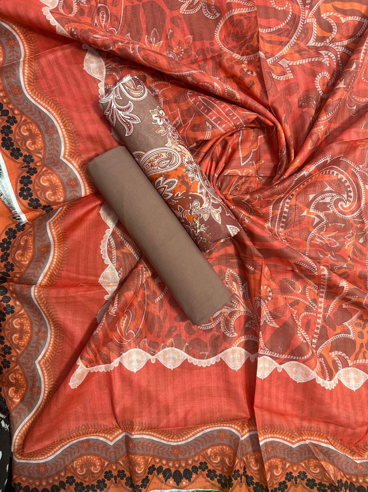 ZAMAN D-34 PRINTED UNSTITCHED 3PCS COLLECTION