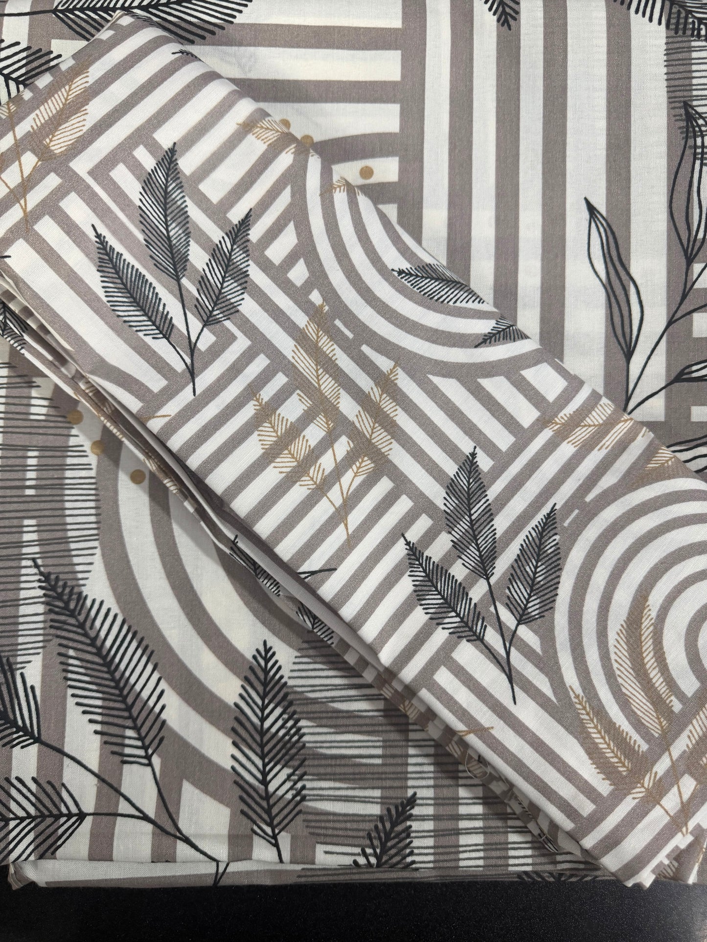 Salonika Beige Double Bed Bedsheets