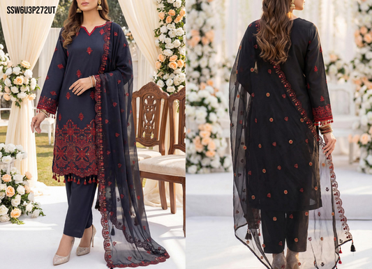 LUXURY PREMIUM Laser Embroidered Lawn Unstitched Collection 2026 Design# SSW6U3P272UT