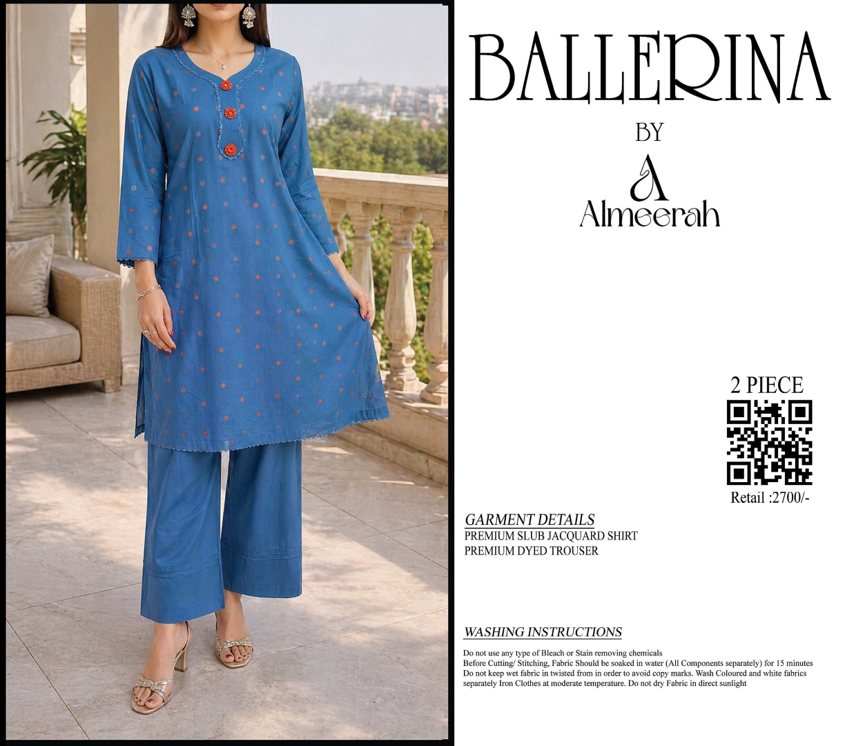 BALLERINA BY ALMEERAH D-1 - 2PCS JACQUARD COLLECTION