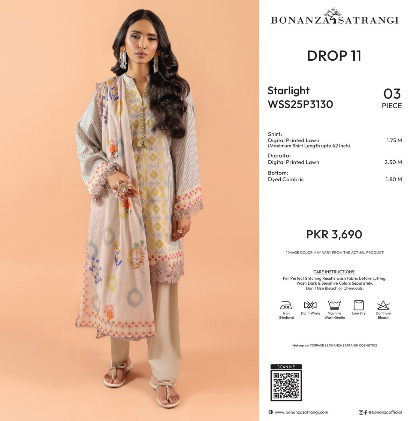Bonanza Satrangi Unstitched Starlight - 3 Pc (WSS25P3130)