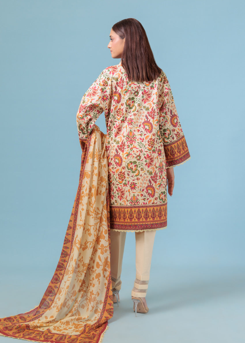 Bonanza Satrangi Unstitched Fusion Coral - 3 Pc (WU3PPBS25LIUN52)