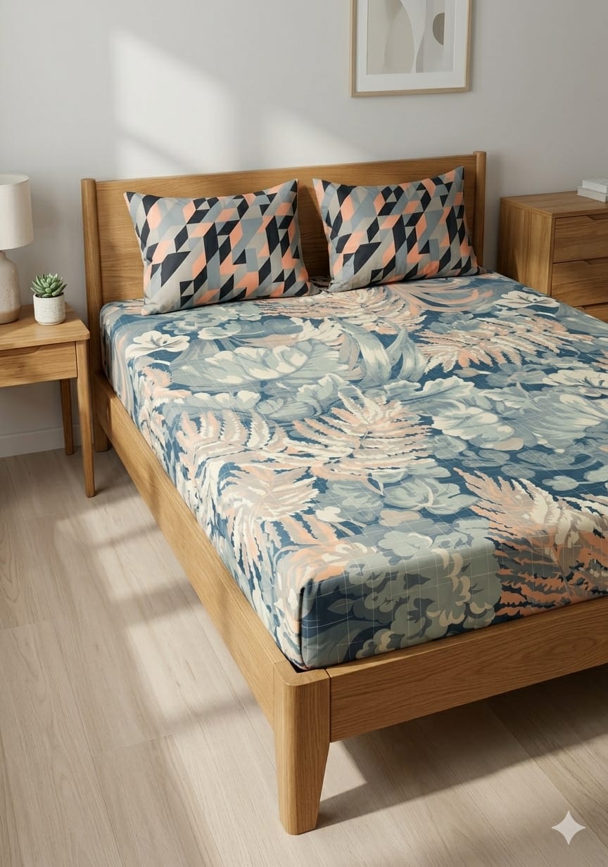 SALONIKA PURE COTTON BEDSHEETS Most Demanding Collection Full Printed King Size Bedsheets