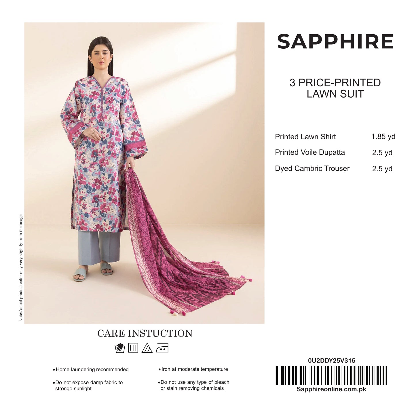 Sapphire Unstitched Lawn 3P