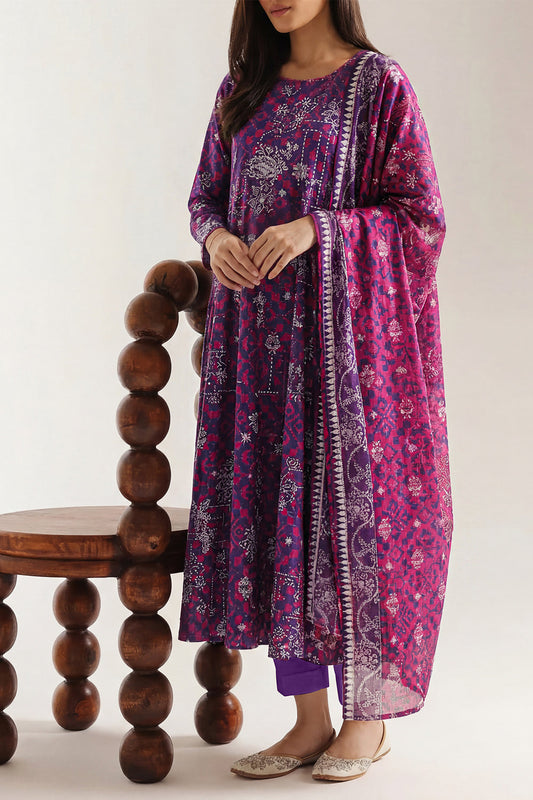 Saya 3 Piece Premium Lawn Collection D.C:U01-26084-P06BW