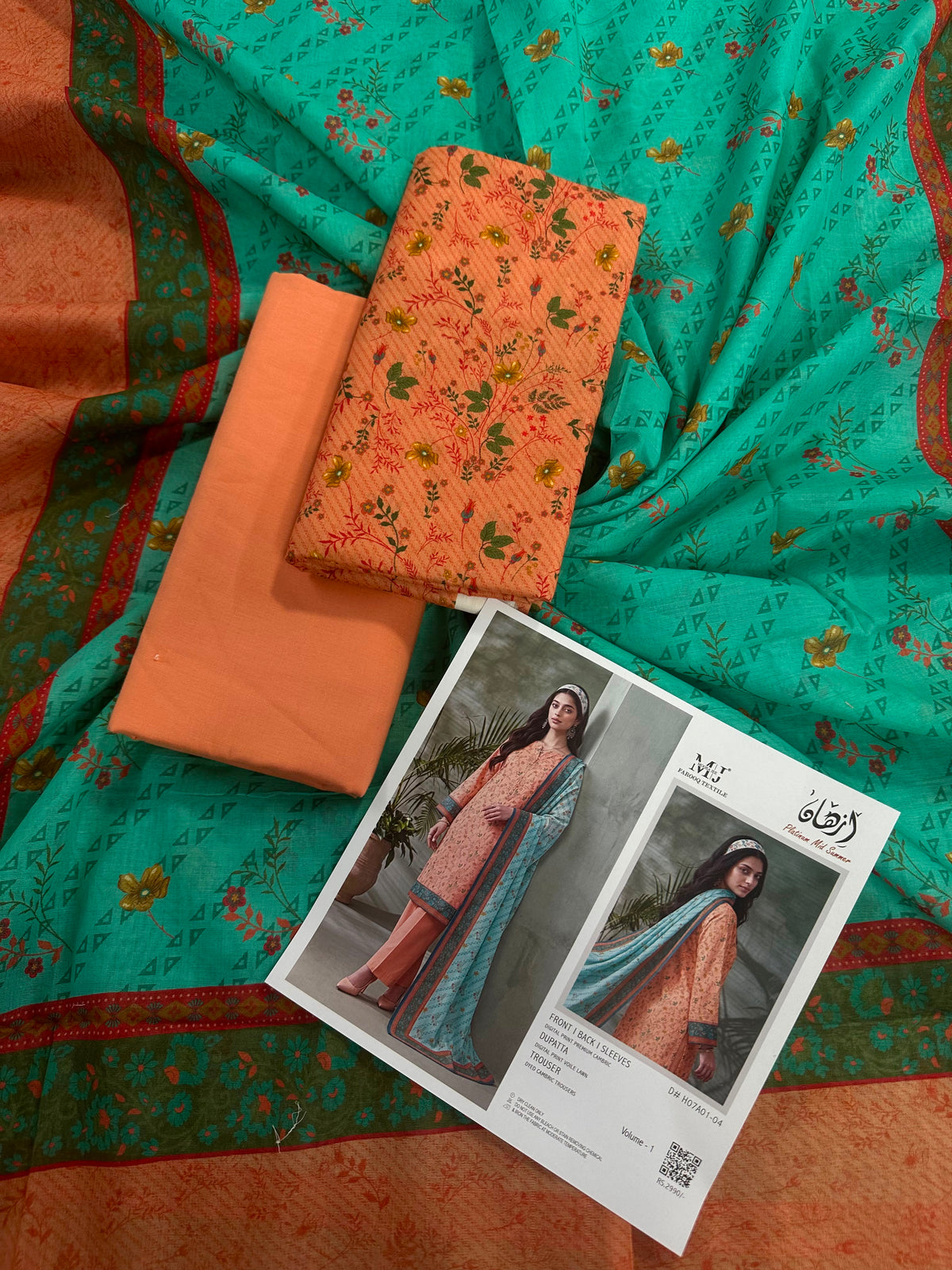 Izhaan MJ Peach D-04 3pcs Printed