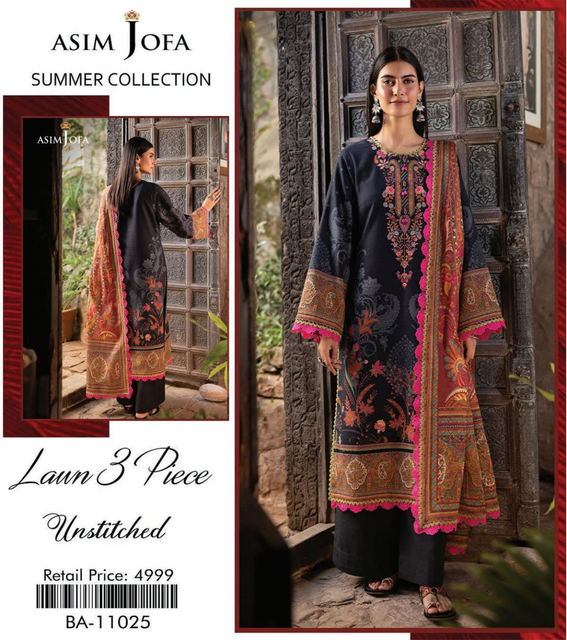 Asim Jofa Lawn Printed 3PC In Wholesale Price