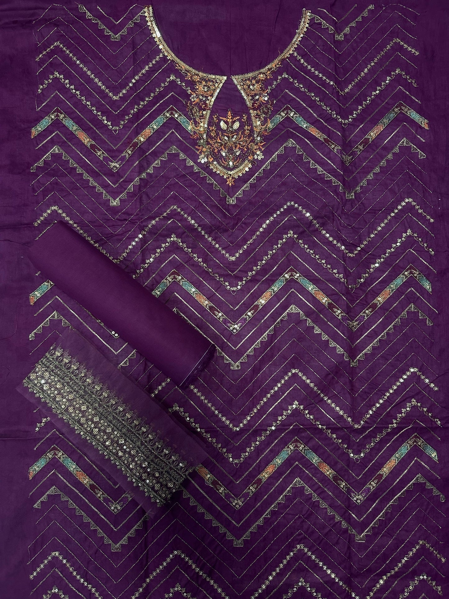 MARIA Bโ2PC Purple Emb Lawn Collection
