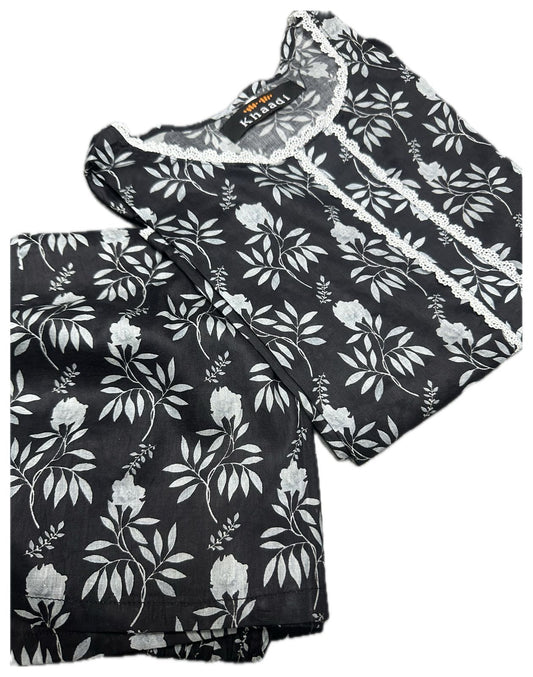 KHAADI STITCHED LAWN B&W CORDS SET 2 Piece โค๏ธ๐ฅ