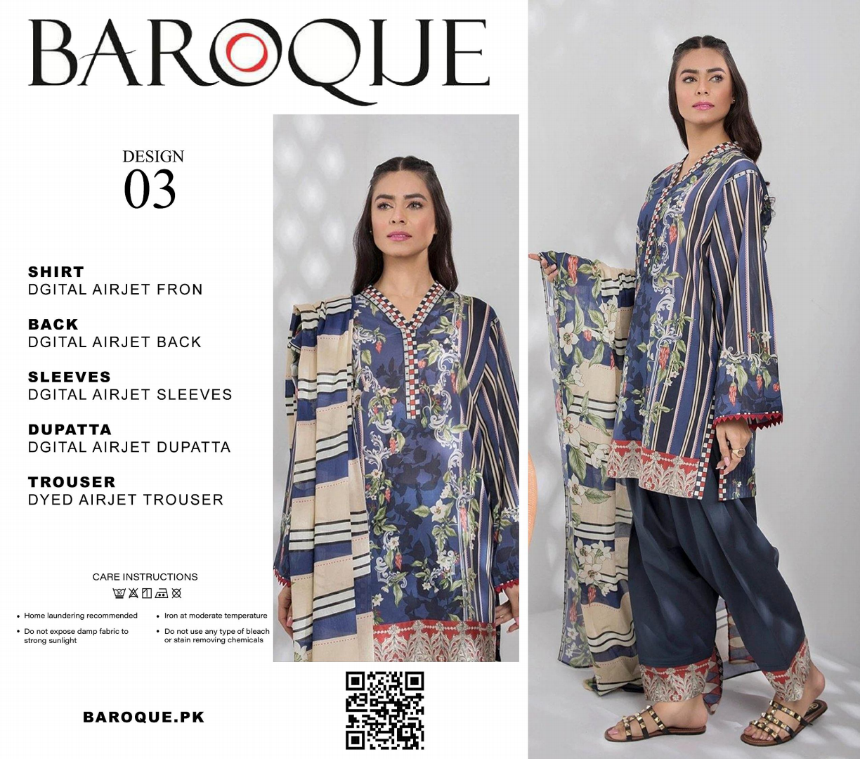 GulAhmed,Khaadi,Zellbury,Ego,Salitex,CrossStitch,Nishat,Firdous,Baroque,Maria.B,Alkaram ,SanaSafinaz Printed Unstitched 3P in 1299π΅π°π