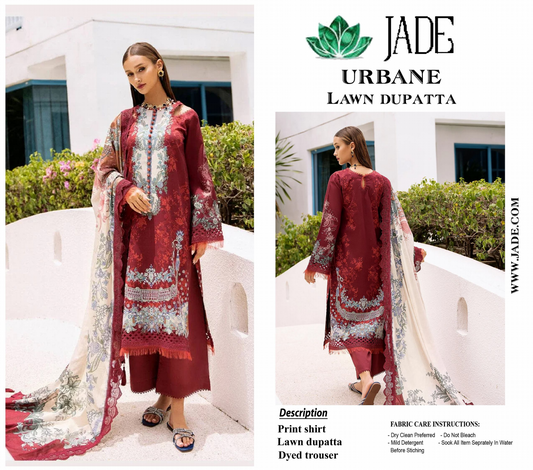 Firdous Jade Unstitched Lawn Copy 3P π₯