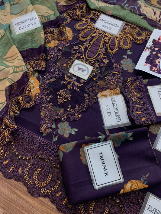 RAMSHA Elegant 3PC Unstitched Lawn Suit Collection