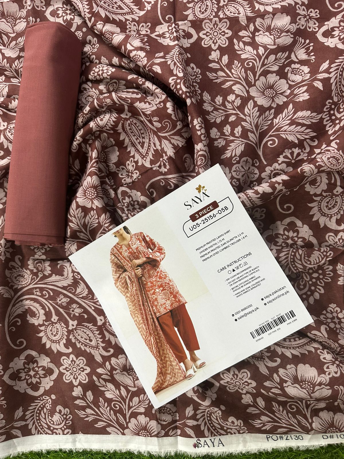 SAYA Premium Unstitched Collection Digital Printed 2-Piece Suit