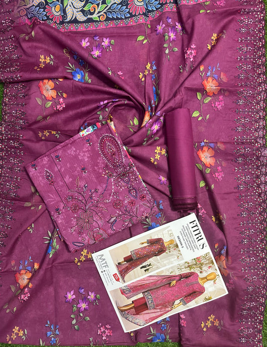 MTF – FITRUS 3pcs Unstitched Embroidery Collection
