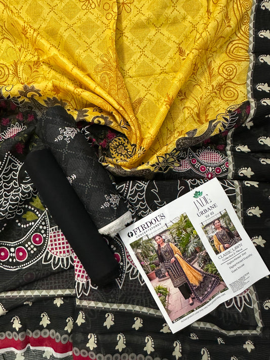 FIRDOUS JADE Black 3-Piece