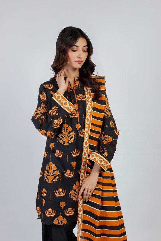 Alkaram Digital Printed Lawn 3 Piece ๐๐งก