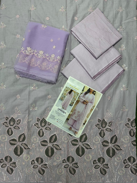 3PC Unstitched Lawn Embroidered Suit (D.C:-SSW6U3P878UT)