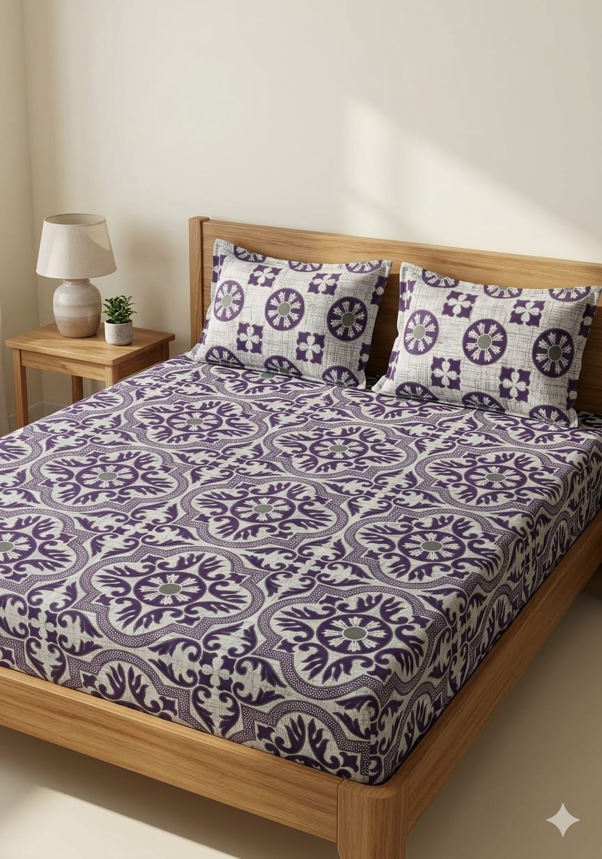SALONIKA PURE COTTON BEDSHEETS Most Demanding Collection Full Printed King Size Bedsheets