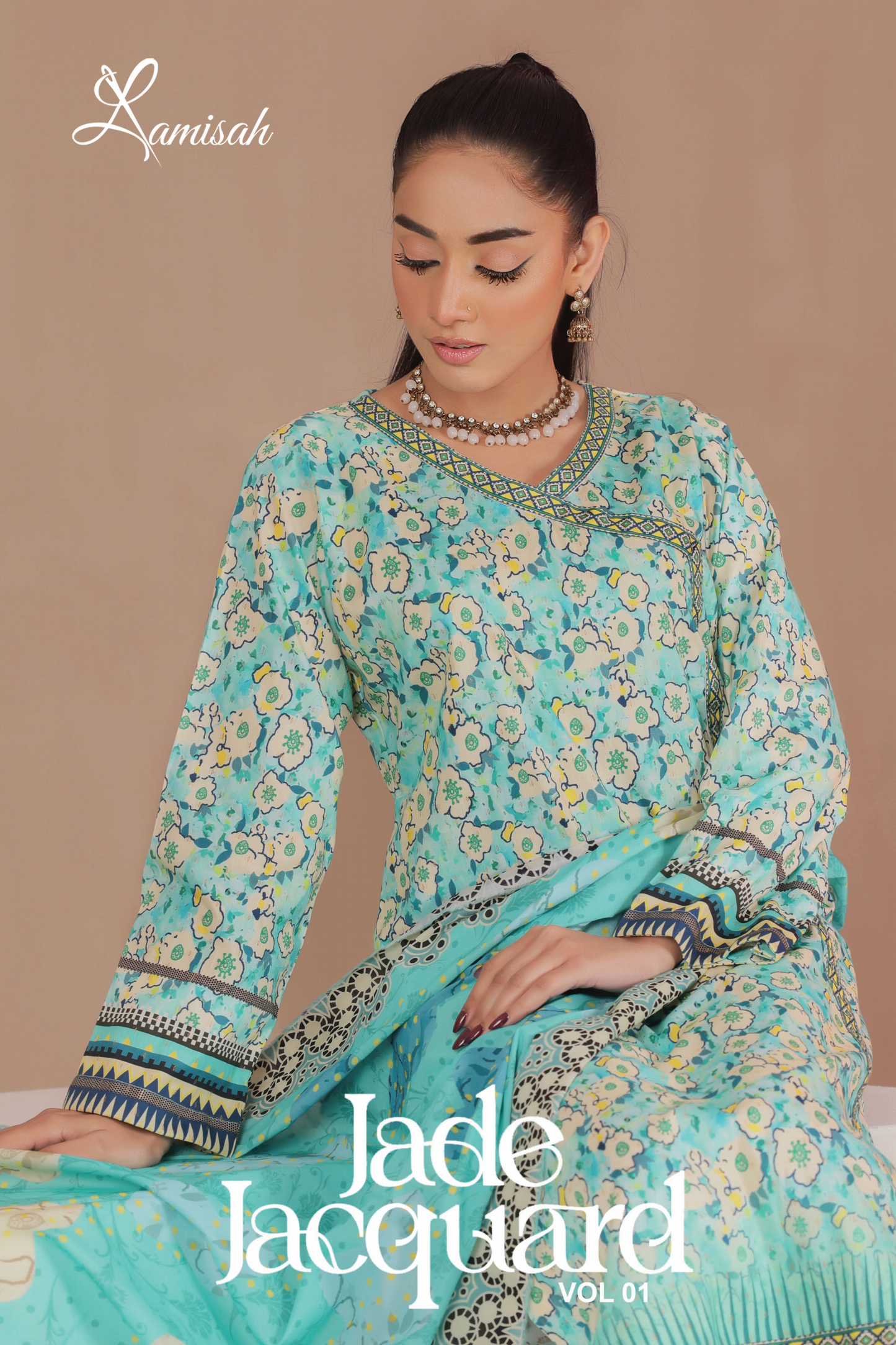 Flat 50% Off Lamisah Jade Broshia Jacquard 100% Original Lawn Unstitched in Wholesale π₯³π―β