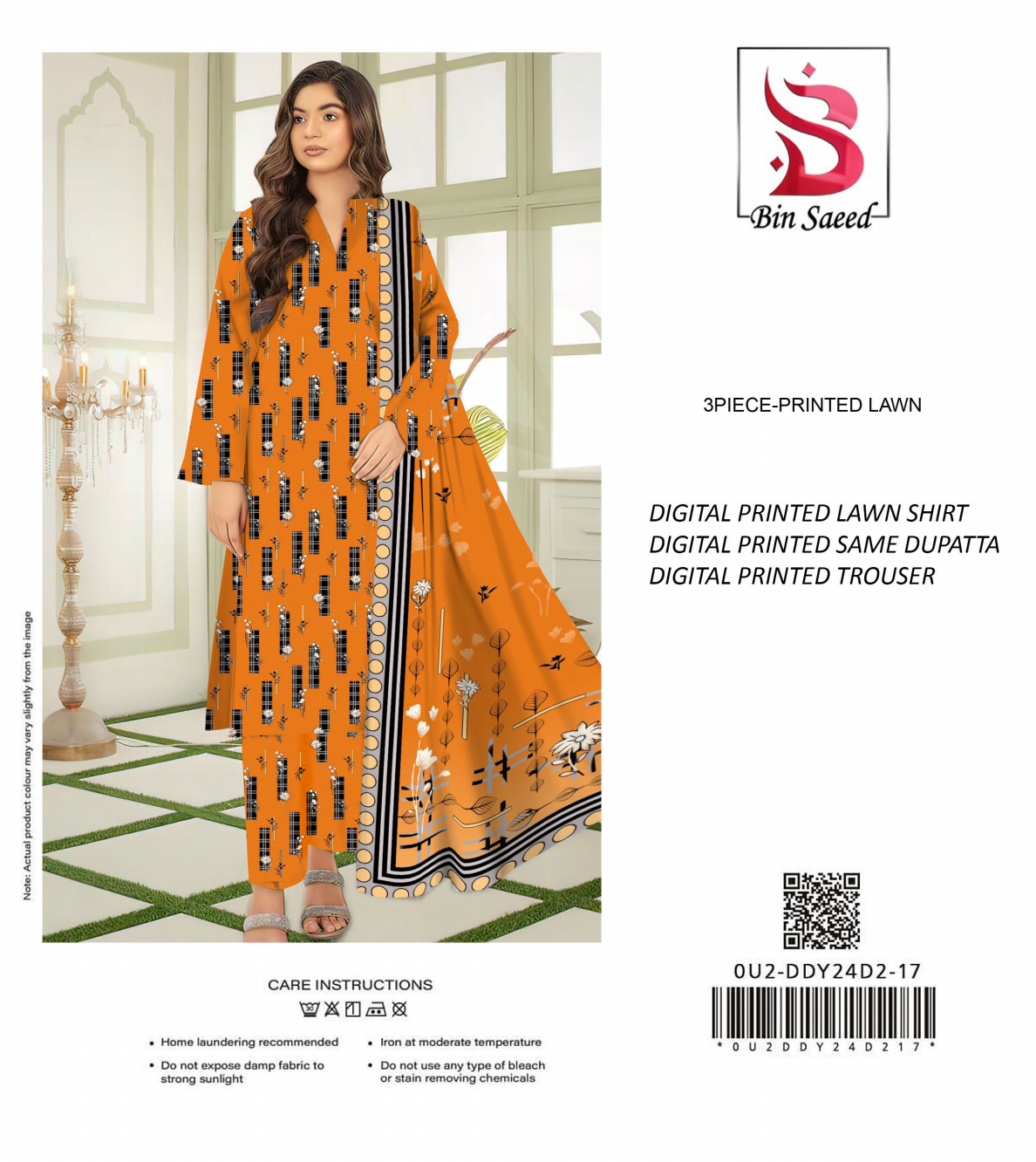 Binsaeed Unstitched Lawn 3 Pieces in Wholesale Price π₯β€οΈ