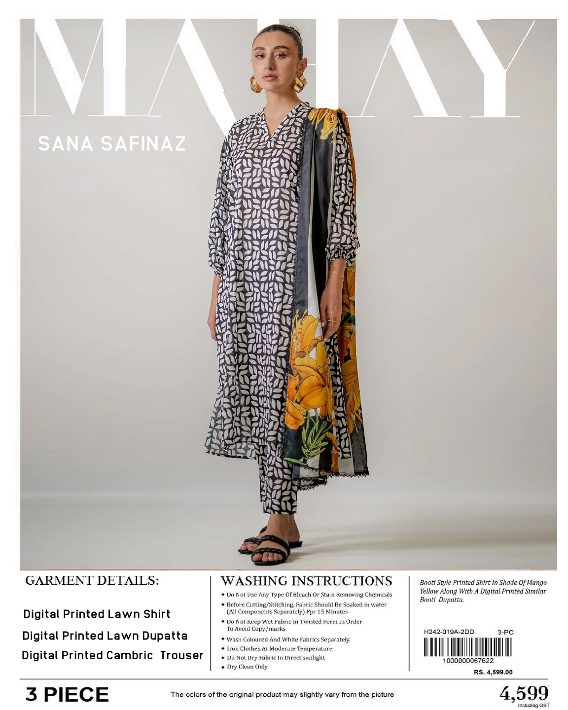 Sana Safinaz MAHAY Unstitched Lawn 3 Piece in Wholesale Price 🔥