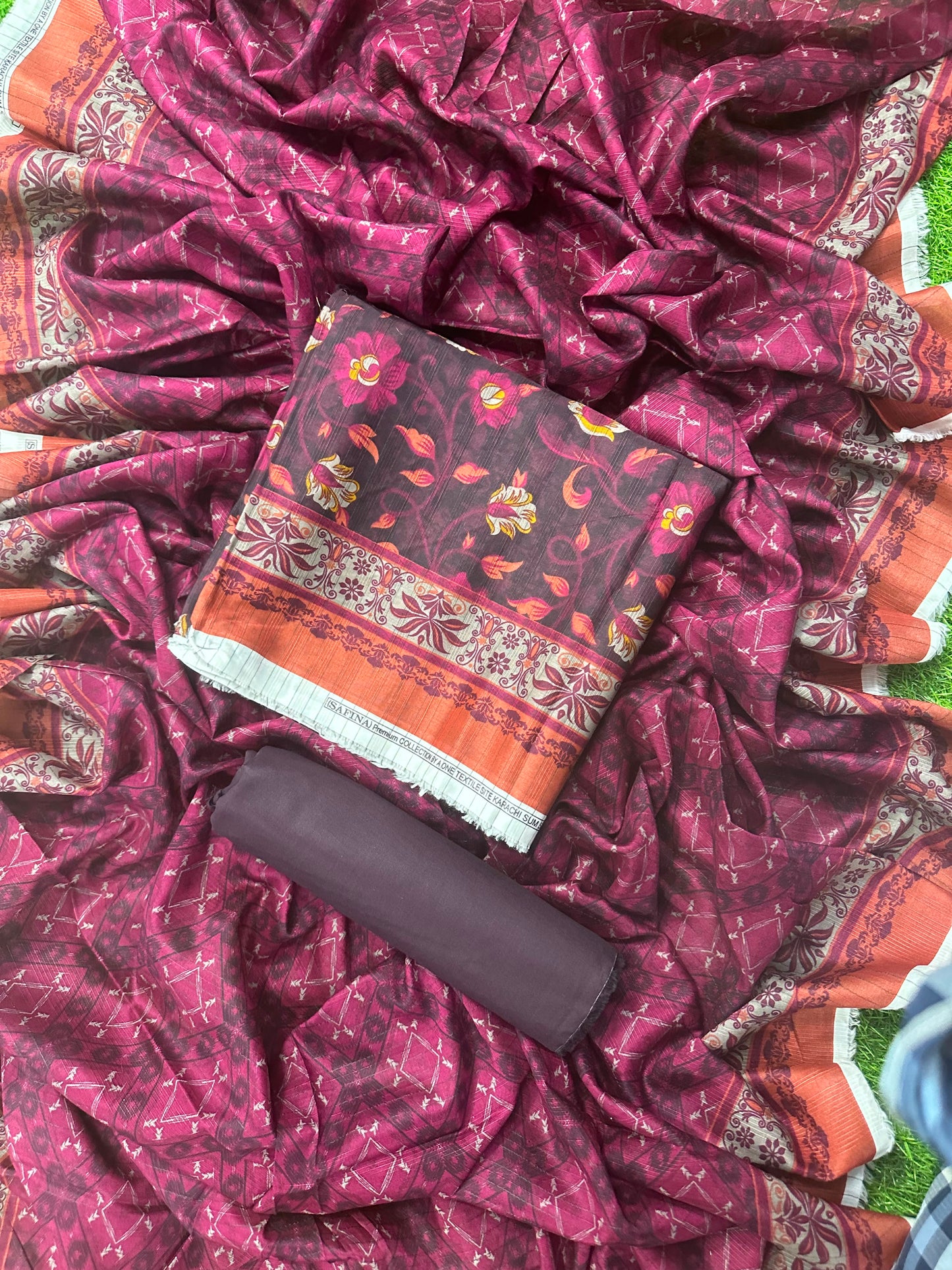 SAFINA MAROON PRINTED 3PCS