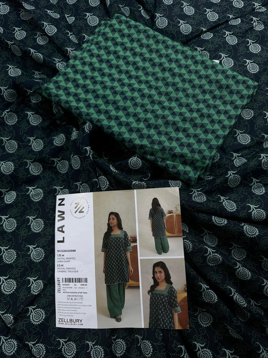Zellbury D.C:-WUS26X20998 Digtal Printed Lawn 2Pcs Collection