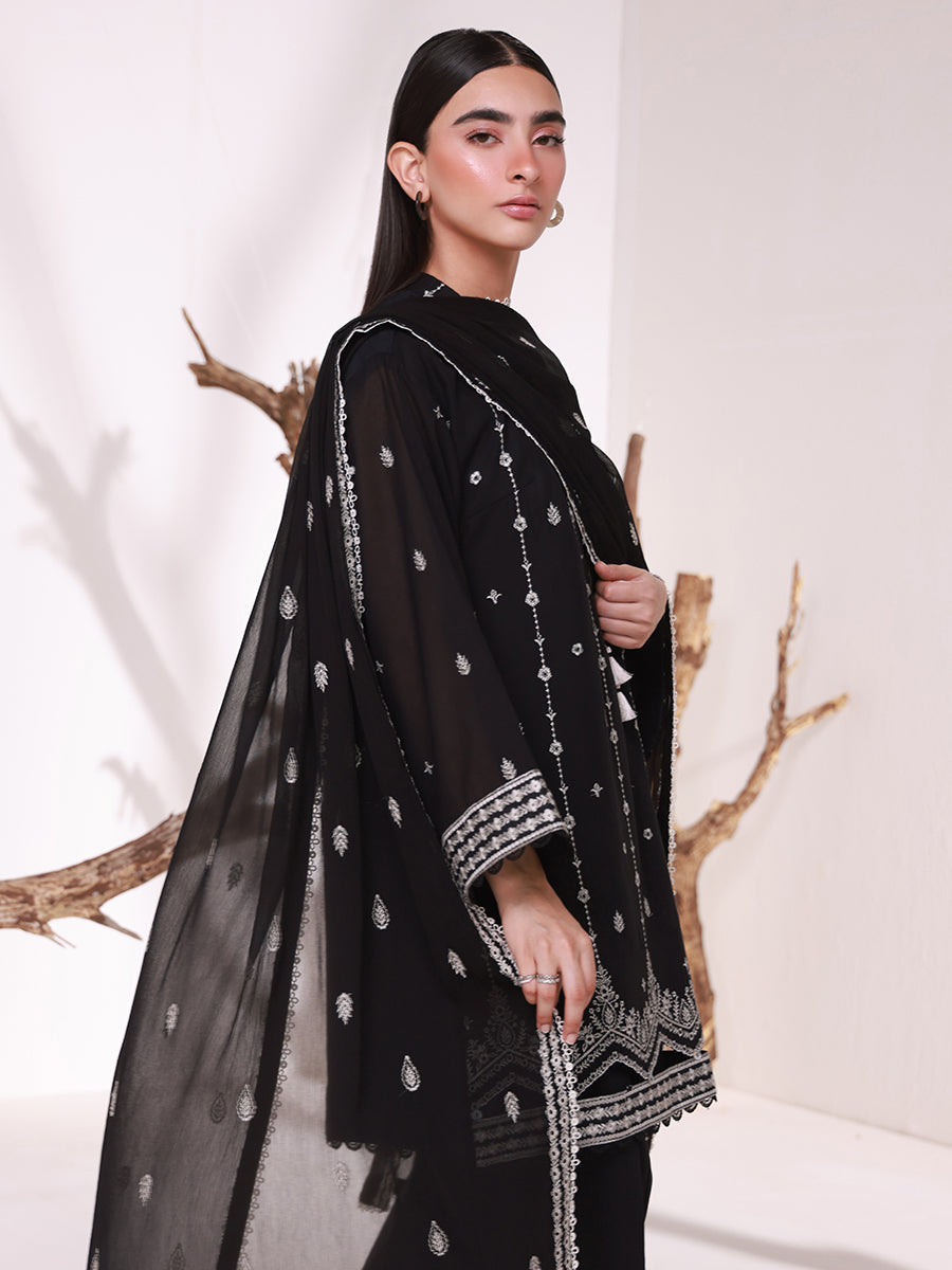 SALITEX MONOCHROME EMBROIDERED LAWN SUIT 🖤