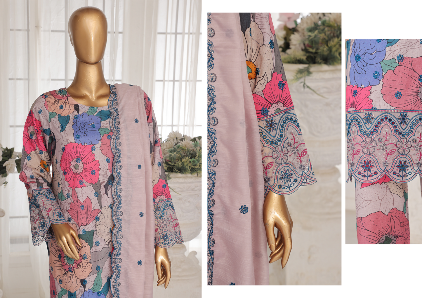 Aifa Daisy ChikanKari Unstitched 3 PIECE πβ