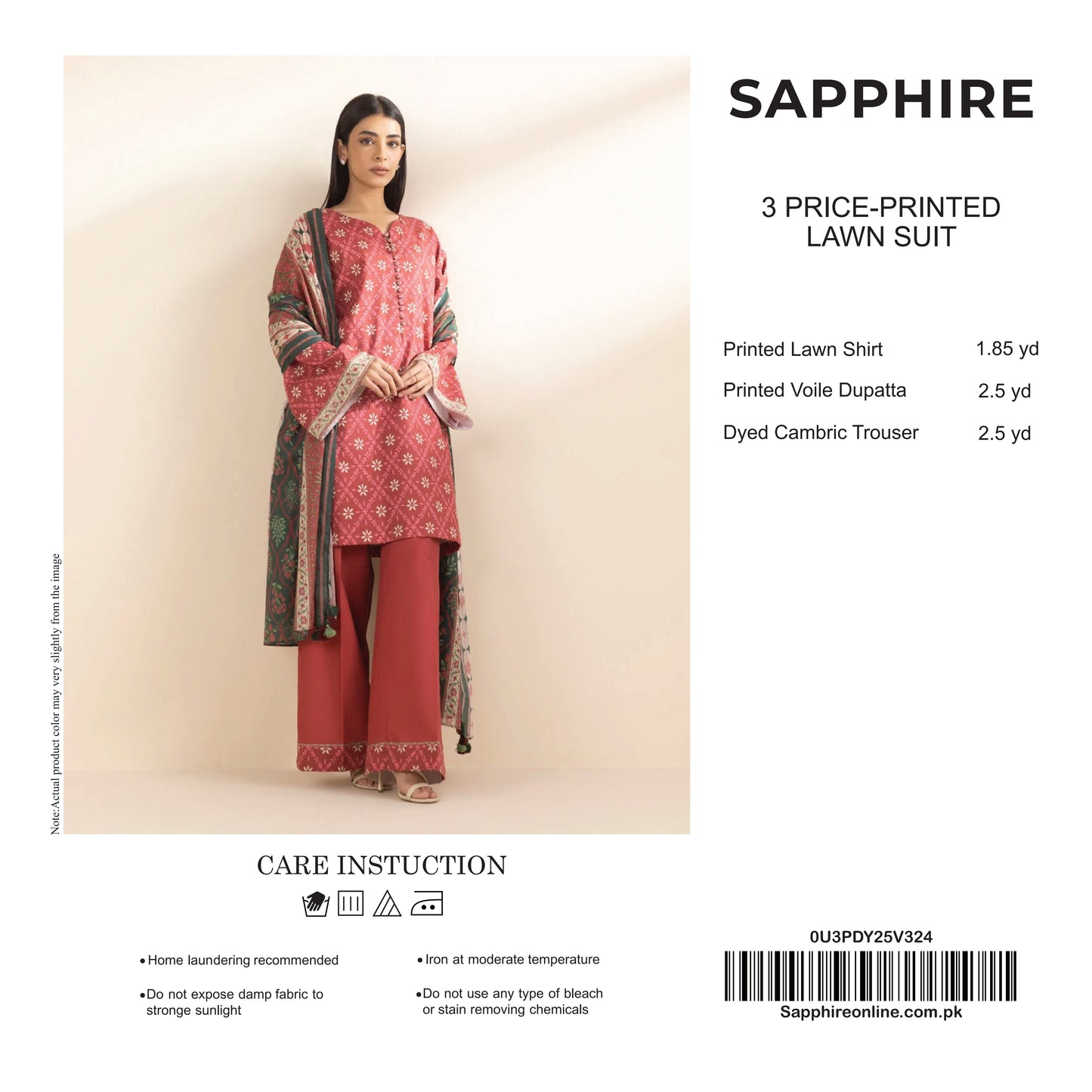 Sapphire Unstitched Lawn 3P