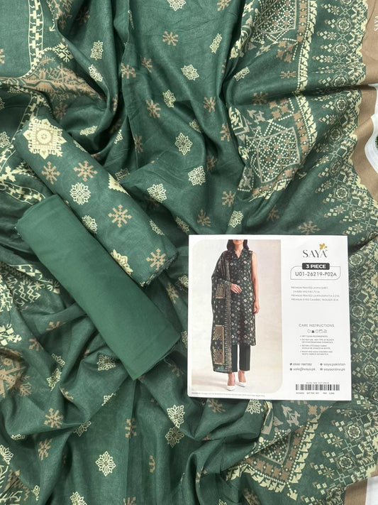 SAYA D.C:-U01-26219-P02A - 3 Piece Printed Lawn Collection