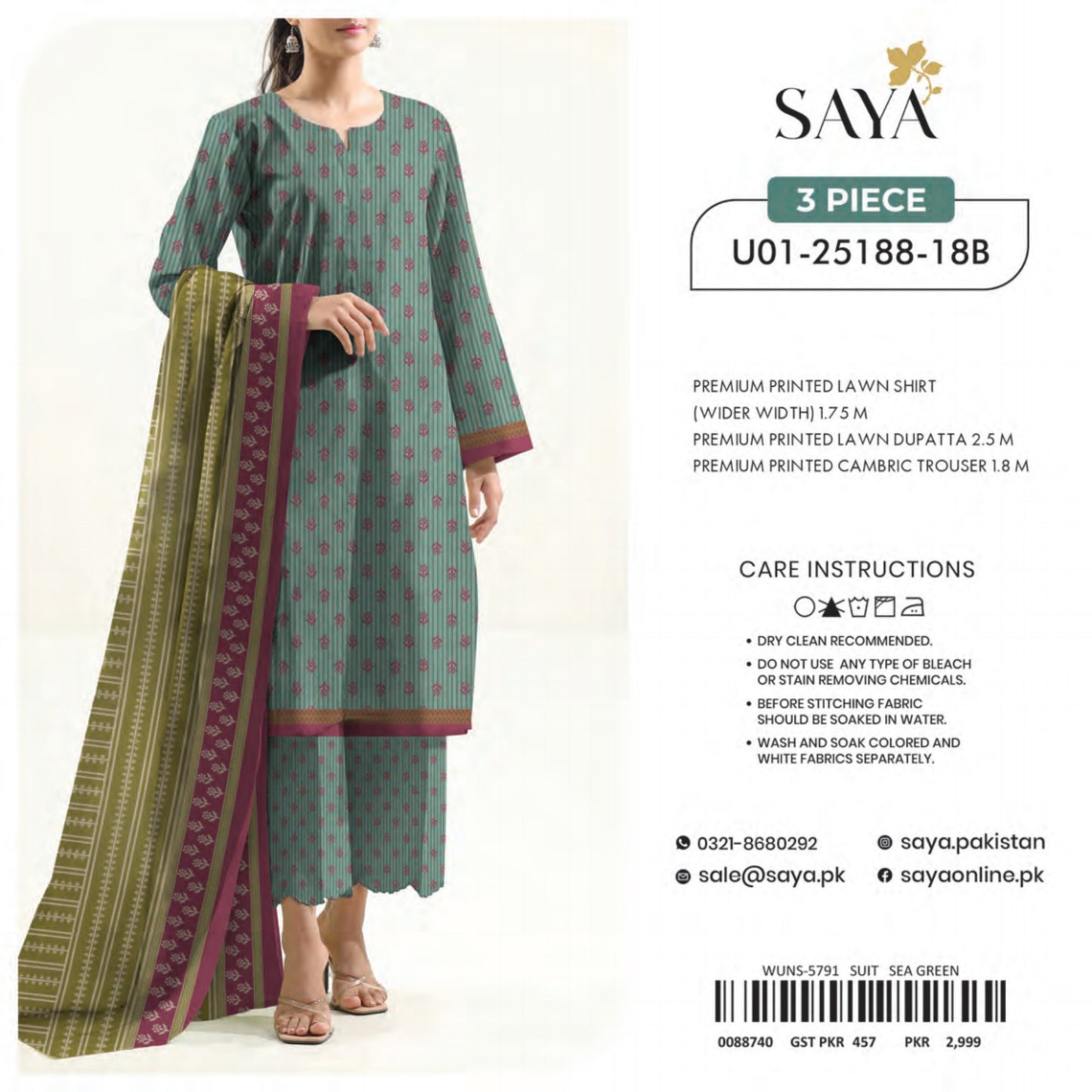 Saya Unstitched 100% Original LAWN 3 Suit In WHOLESALE PRICE 💯✨