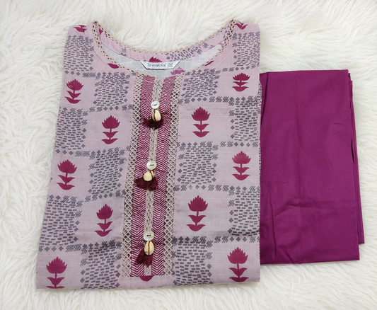 Tawakkal Pink Stitched 2-Piece