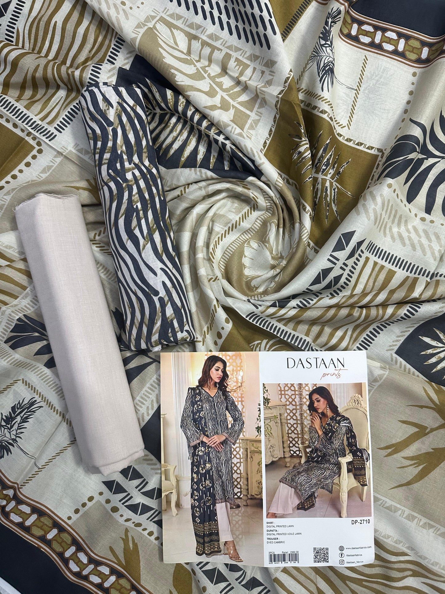 DASTAN Original Lawn 3 Piece Unstitched Collection Design No: 2710