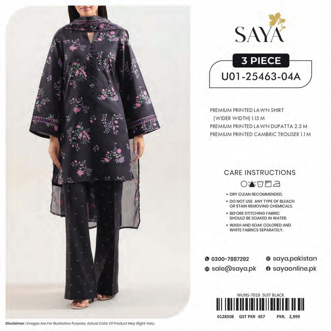π°π SAYA SUMMER COLLECTION ππ° ππ 3 PIECE UNSTITCHED LAWN ππ
U01-25463-04A