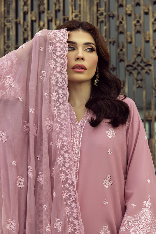 Lakhany T-Pink Eid Collection Unstitched ChikanKari 3 Piece ๐ฅ