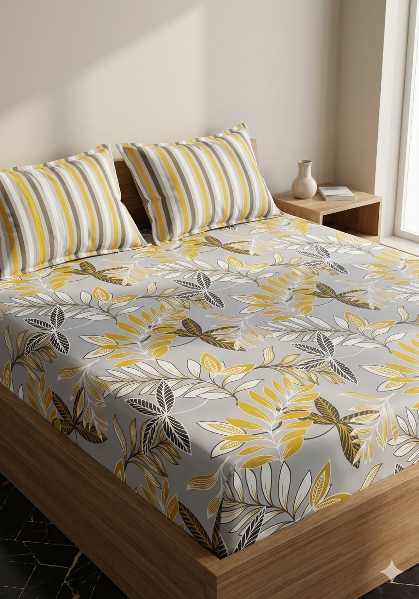 SALONIKA PURE COTTON BEDSHEETS Most Demanding Collection Full Printed King Size Bedsheets