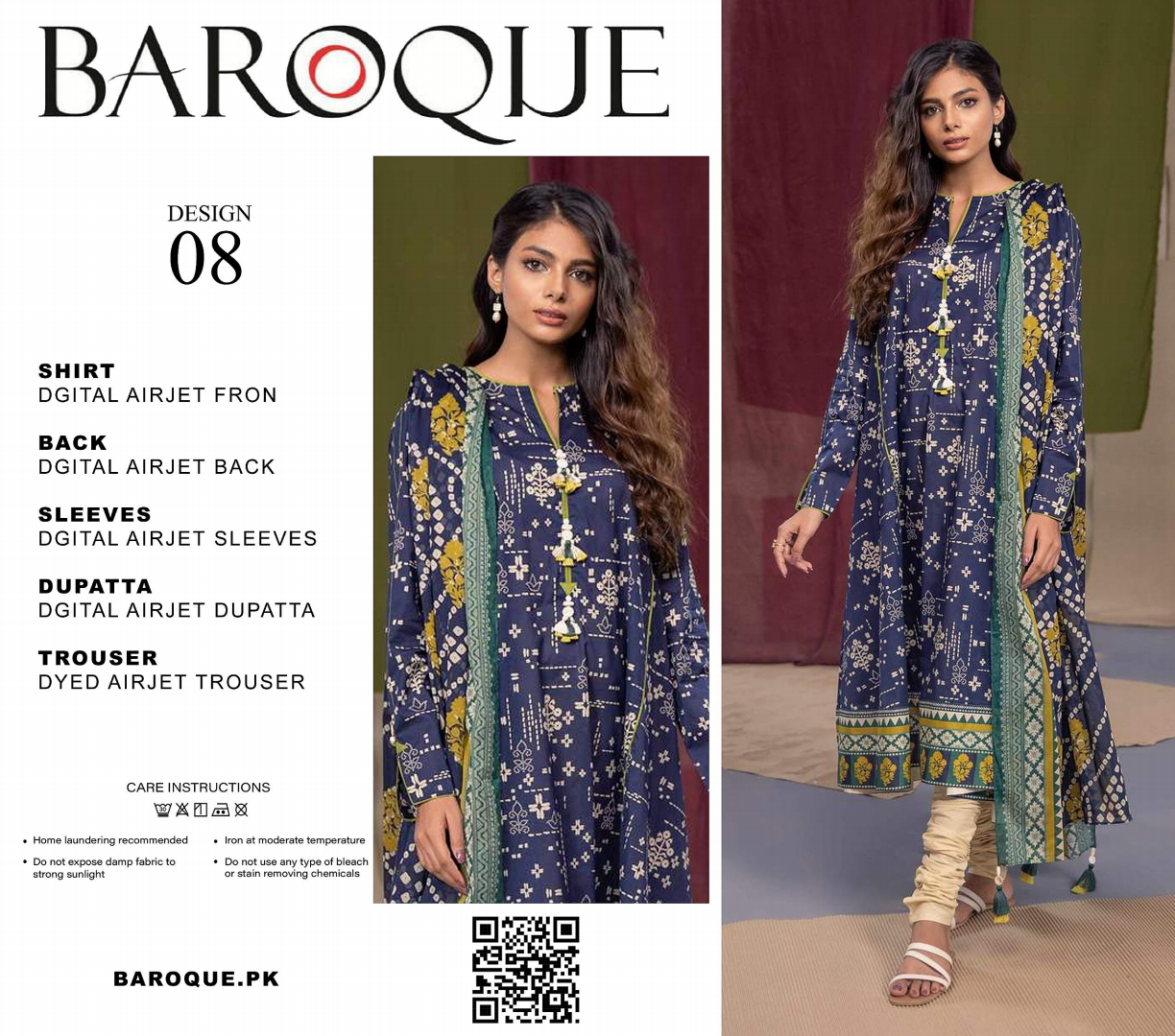 GulAhmed,Khaadi,Zellbury,Ego,Salitex,CrossStitch,Nishat,Firdous,Baroque,Maria.B,Alkaram ,SanaSafinaz Printed Unstitched 3P in 1299π΅π°π