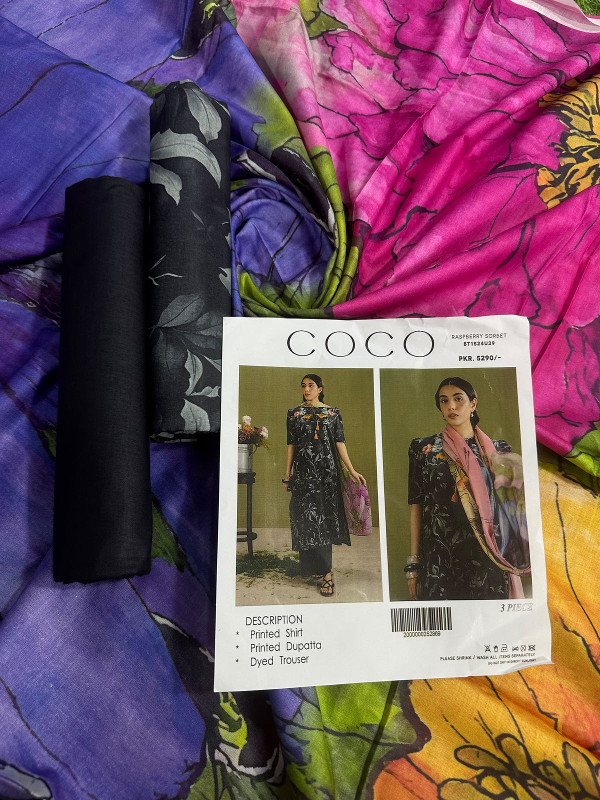 Coco Black-Pink Printed 3Pcs