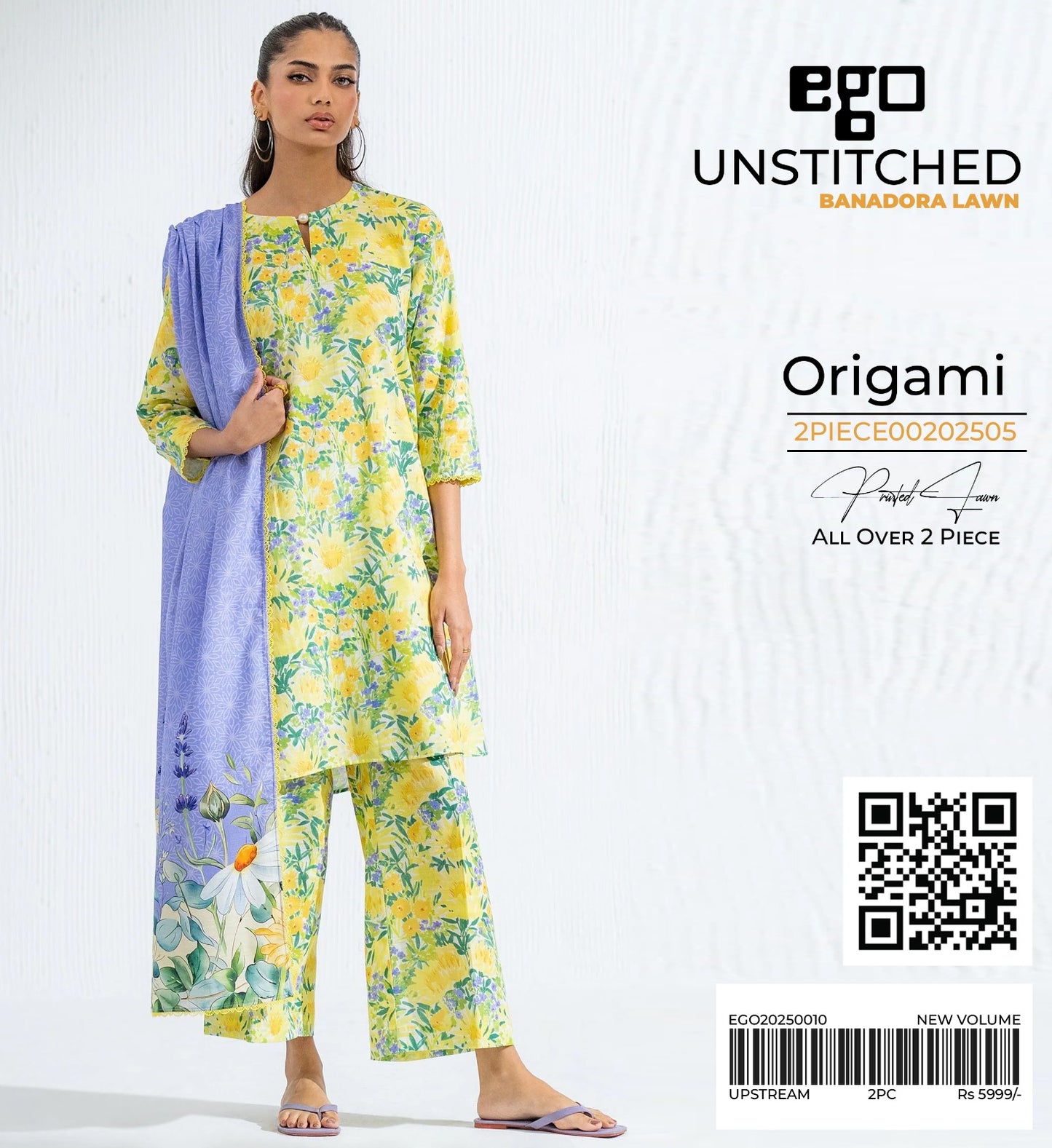Ego Shirt Dupatta Lawn 2Pcs π₯