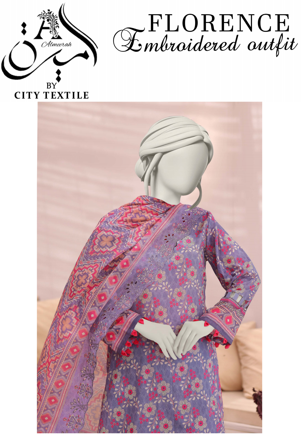 š§”š„ ALMEERAH FLORENCE Embroidery Cutwork Dupatta 3 Pieces š„ā¤ļø