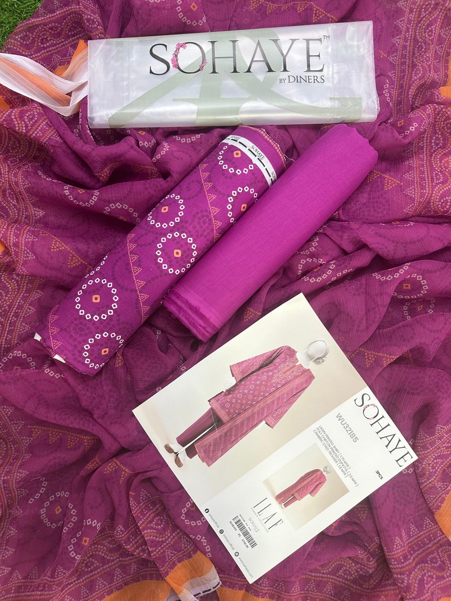 SOHAYE BY DINERS PURPLE PRINTED 3PCS