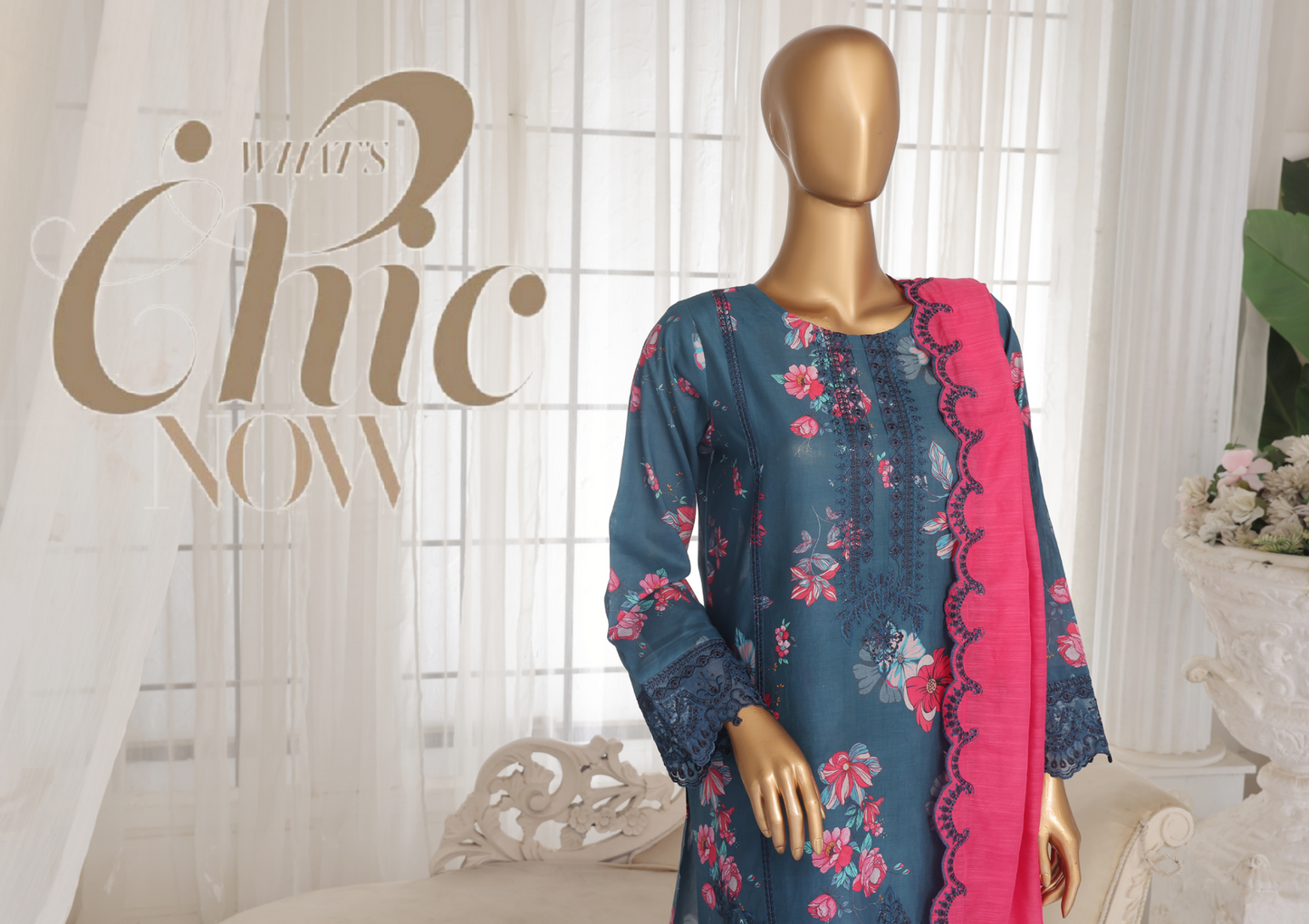 Aifa Daisy ChikanKari Unstitched 3 PIECE πβ