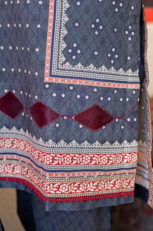 Haya Unstitched Digital Printed Lawn 3pc